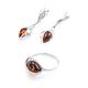 Sterling Silver Ring With Cognac Amber The Peony, Ring Size: 6.5 / 17, image , picture 4