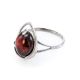 Sterling Silver Ring With Luminous Cherry Amber The Selena, Ring Size: 5 / 15.5, image , picture 3