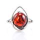 Sterling Silver Ring With Luminous Cherry Amber The Selena, Ring Size: 8 / 18, image , picture 2