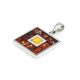 Square Amber Pendant In Sterling Silver The London, image , picture 3