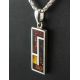 Geometric Amber Pendant In Sterling Silver The London, image , picture 2