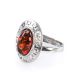 Adjustable Silver Ring With Cherry Amber The Ellas, Ring Size: Adjustable, image , picture 3