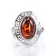 Adjustable Silver Ring With Cherry Amber The Ellas, Ring Size: Adjustable, image , picture 2