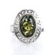 Adjustable Green Amber In Sterling Silver The Ellas, Ring Size: Adjustable, image , picture 2
