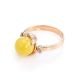 Gorgeous Amber Ring In Gold With Diamonds The Goddess, Ring Size: 5.5 / 16, image , picture 6