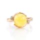 Gorgeous Amber Ring In Gold With Diamonds The Goddess, Ring Size: 7 / 17.5, image , picture 7