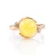 Gorgeous Amber Ring In Gold With Diamonds The Goddess, Ring Size: 5.5 / 16, image , picture 7