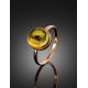 Delicate Amber Ring In Gold With Inclusion The Clio, Ring Size: 6.5 / 17, image , picture 2