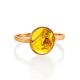 Unique Amber Ring In Gold With Inclusion The Clio, Ring Size: 6.5 / 17, image , picture 3