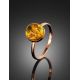 Unique Amber Ring In Gold With Inclusion The Clio, Ring Size: 6.5 / 17, image , picture 2