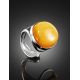 Bold Adjustable Ring With Bright Honey Amber The Glow, Ring Size: Adjustable, image , picture 2