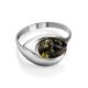 Sterling Silver Ring With Green Amber The Peony, Ring Size: 13 / 22, image , picture 2
