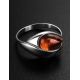 Sterling Silver Ring With Cognac Amber The Peony, Ring Size: 6.5 / 17, image , picture 2
