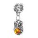 Metal Charm With Cognac Amber The Owl, image , picture 2
