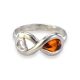 Sterling Silver Ring With Cognac Amber The Amour, Ring Size: 9 / 19, image , picture 3