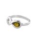 Sterling Silver Ring With Green Amber The Amour, Ring Size: 5.5 / 16, image , picture 3