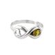 Sterling Silver Ring With Green Amber The Amour, Ring Size: 5.5 / 16, image , picture 2