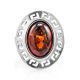 Adjustable Silver Ring With Cherry Amber The Ellas, Ring Size: Adjustable, image , picture 5