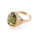 Golden Ring With Green Amber The Carmen, Ring Size: 4 / 15, image , picture 5
