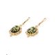 Green Amber Earrings In Gold The Carmen, image , picture 4