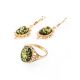 Green Amber Earrings In Gold The Carmen, image , picture 7