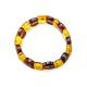 Two Toned Amber Flat Beaded Stretch Bracelet, image , picture 3