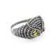 Stylish Animalistic Silver Ring With Green Amber The Owl, Ring Size: 9 / 19, image , picture 2