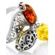 Trilogy Amber Ring In Sterling Silver The Casablanca, Ring Size: 6 / 16.5, image , picture 2
