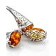 Sterling Silver Ring With Cognac Amber  And Dangle Bead The Casablanca, Ring Size: 9.5 / 19.5, image , picture 4