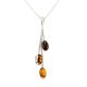 Chain Dangle Amber Pendant In Sterling Silver The Casablanca, image , picture 7