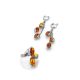 Sterling Silver Ring With Cognac Amber  And Dangle Bead The Casablanca, Ring Size: 9 / 19, image , picture 5