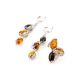 Dangle Amber Earrings In Sterling Silver The Casablanca, image , picture 6