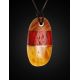 Wooden Pendant With Honey Amber The Indonesia, image , picture 3