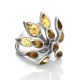 Luminous Amber Ring In Sterling Silver The Dahlia, Ring Size: 7 / 17.5, image , picture 4