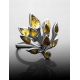 Luminous Amber Ring In Sterling Silver The Dahlia, Ring Size: 7 / 17.5, image , picture 2