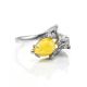 Cute And Fabulous Sterling Silver Ring With Honey Amber The Cats, Ring Size: 9.5 / 19.5, image , picture 3