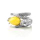 Cute And Fabulous Sterling Silver Ring With Honey Amber The Cats, Ring Size: 9.5 / 19.5, image , picture 4