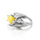 Cute And Fabulous Sterling Silver Ring With Honey Amber The Cats, Ring Size: 9.5 / 19.5, image , picture 5