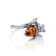 Cute And Fabulous Sterling Silver Ring With Cognac Amber The Cats, Ring Size: 11.5 / 21, image , picture 4