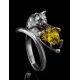 Cute And Fabulous Sterling Silver Ring With Green Amber The Cats, Ring Size: 8.5 / 18.5, image , picture 3