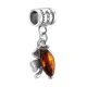 Four Leaf Clover Charm With Cherry Amber In Sterling Silver The Shamrock, image , picture 3