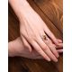 Amazing Silver Ring With Shiny Multicolor Amber The Pegasus, Ring Size: 6 / 16.5, image , picture 2