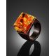 Wooden Ring With Lemon Amber The Indonesia, Ring Size: 9 / 19, image , picture 2