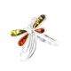 Stylish Sterling Silver Ring With Multicolor Amber The Dragonfly, Ring Size: 9.5 / 19.5, image , picture 4