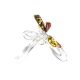 Stylish Sterling Silver Ring With Multicolor Amber The Dragonfly, Ring Size: 9 / 19, image , picture 5