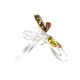 Stylish Sterling Silver Ring With Multicolor Amber The Dragonfly, Ring Size: 9.5 / 19.5, image , picture 5