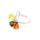 Multicolor Amber Ring In Sterling Silver the Dandelion, Ring Size: 9 / 19, image , picture 3