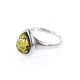 Sterling Silver Ring With Green Amber The Fiori, Ring Size: 8 / 18, image , picture 4