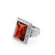 Bold Geometric Amber Ring In Sterling Silver The Hermitage, Ring Size: 10 / 20, image , picture 4