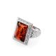 Bold Geometric Amber Ring In Sterling Silver The Hermitage, Ring Size: 11 / 20.5, image , picture 4